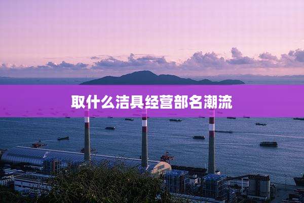 取什么洁具经营部名潮流