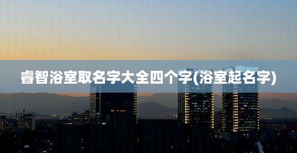 睿智浴室取名字大全四个字(浴室起名字)