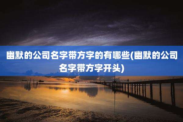 幽默的公司名字带方字的有哪些(幽默的公司名字带方字开头)