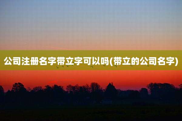 公司注册名字带立字可以吗(带立的公司名字)