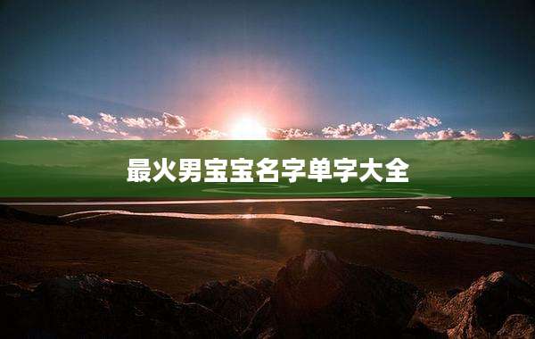 最火男宝宝名字单字大全