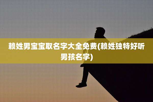 赖姓男宝宝取名字大全免费(赖姓独特好听男孩名字)