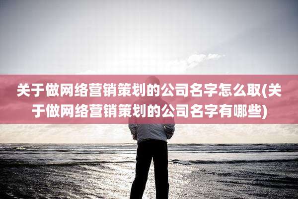 关于做网络营销策划的公司名字怎么取(关于做网络营销策划的公司名字有哪些)