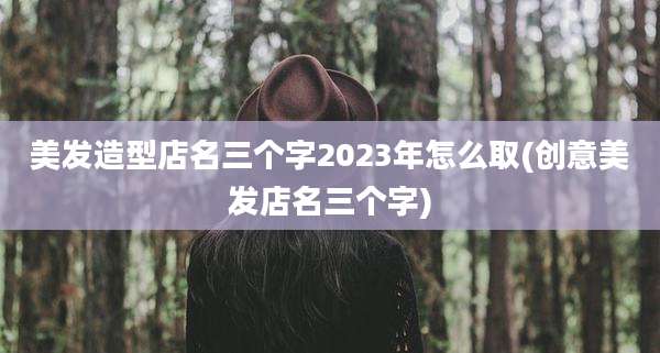 美发造型店名三个字2023年怎么取(创意美发店名三个字)