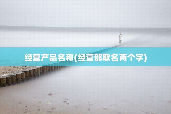 经营产品名称(经营部取名两个字)