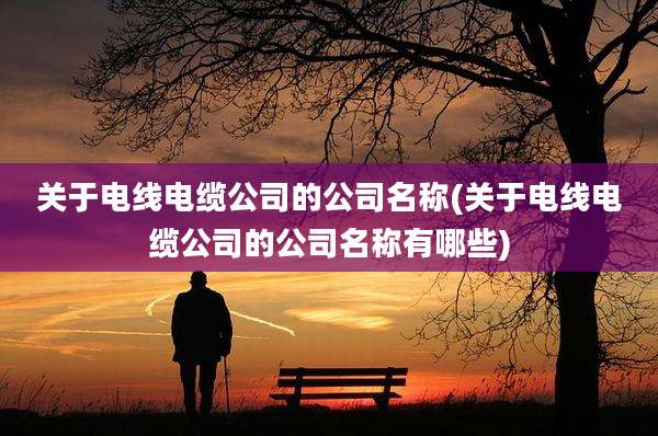 关于电线电缆公司的公司名称(关于电线电缆公司的公司名称有哪些)