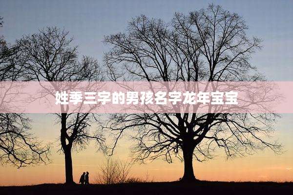 姓季三字的男孩名字龙年宝宝