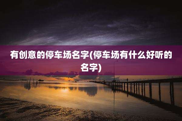 有创意的停车场名字(停车场有什么好听的名字)