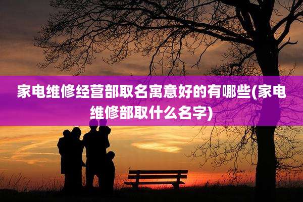 家电维修经营部取名寓意好的有哪些(家电维修部取什么名字)