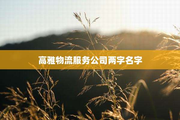 高雅物流服务公司两字名字