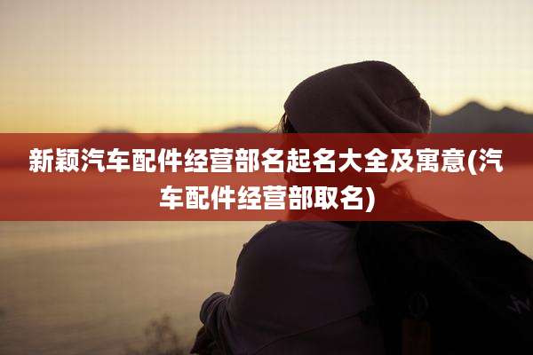 新颖汽车配件经营部名起名大全及寓意(汽车配件经营部取名)