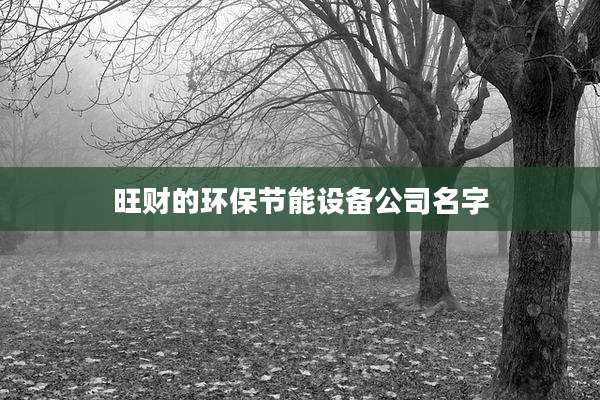 旺财的环保节能设备公司名字