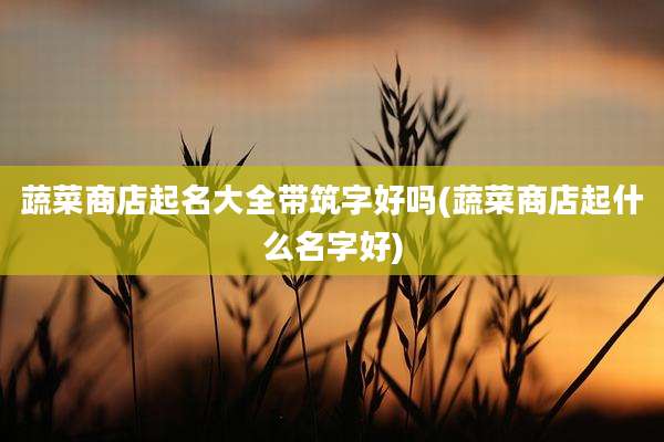 蔬菜商店起名大全带筑字好吗(蔬菜商店起什么名字好)