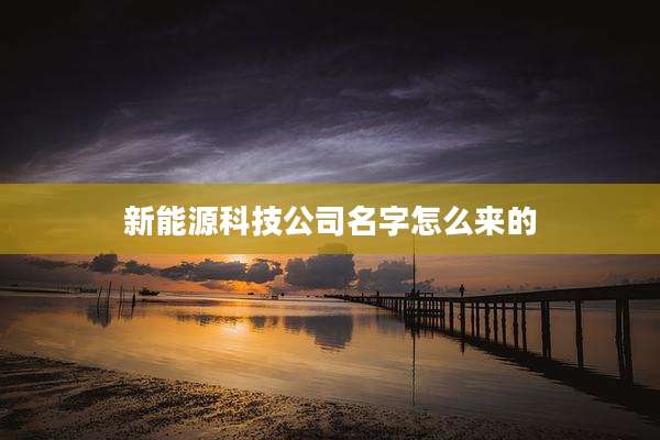 新能源科技公司名字怎么来的