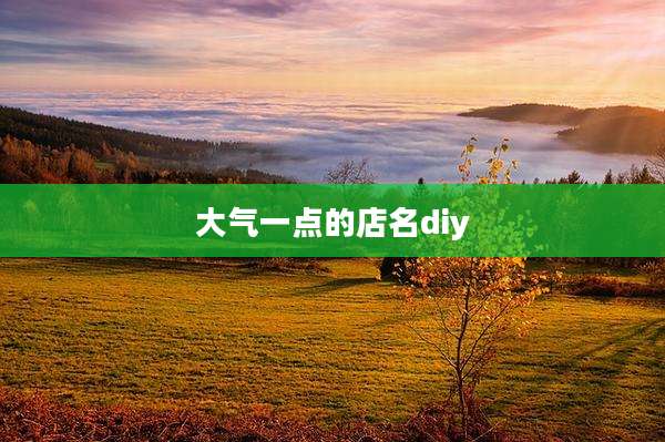大气一点的店名diy