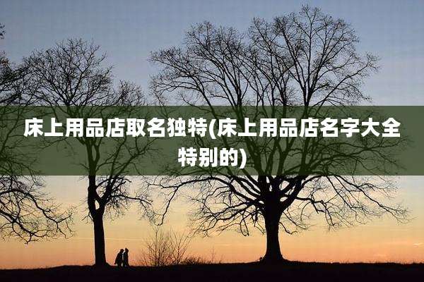 床上用品店取名独特(床上用品店名字大全特别的)