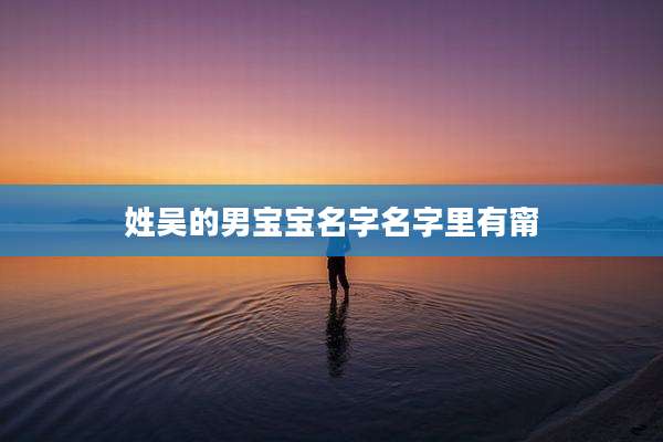 姓吴的男宝宝名字名字里有甯