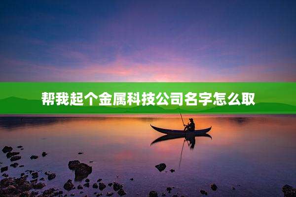 帮我起个金属科技公司名字怎么取