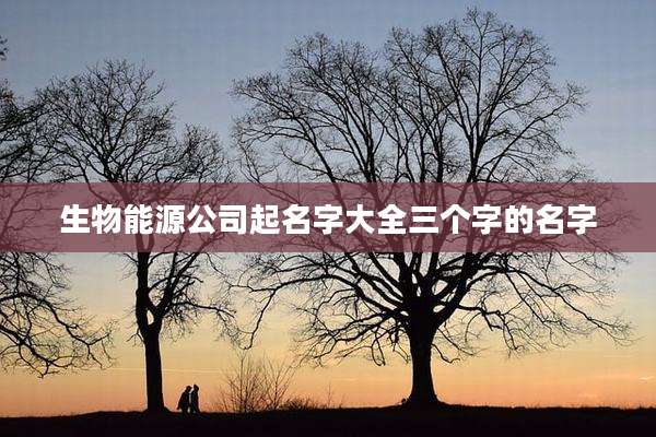 生物能源公司起名字大全三个字的名字