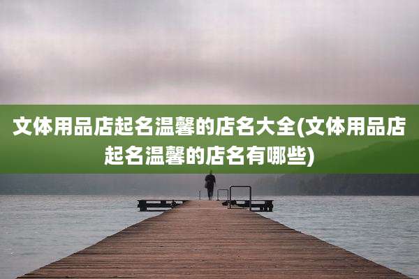 文体用品店起名温馨的店名大全(文体用品店起名温馨的店名有哪些)