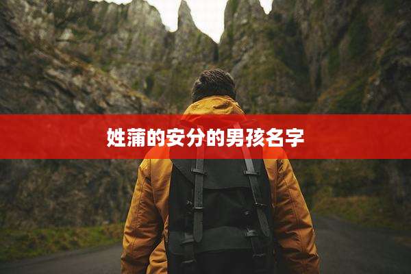 姓蒲的安分的男孩名字
