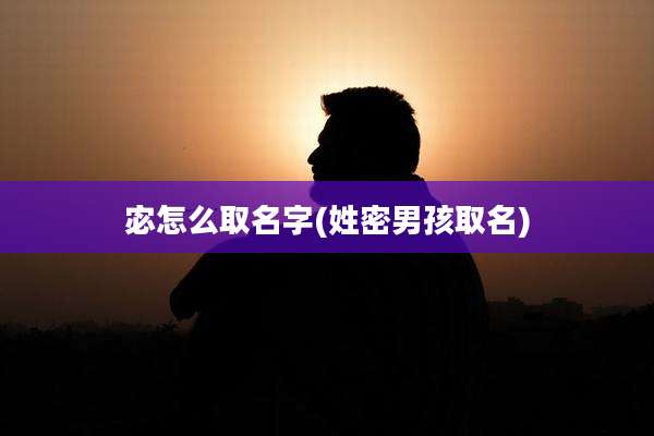 宓怎么取名字(姓密男孩取名)