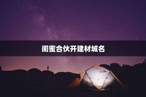 闺蜜合伙开建材城名