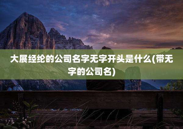 大展经纶的公司名字无字开头是什么(带无字的公司名)