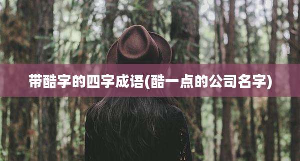 带酷字的四字成语(酷一点的公司名字)