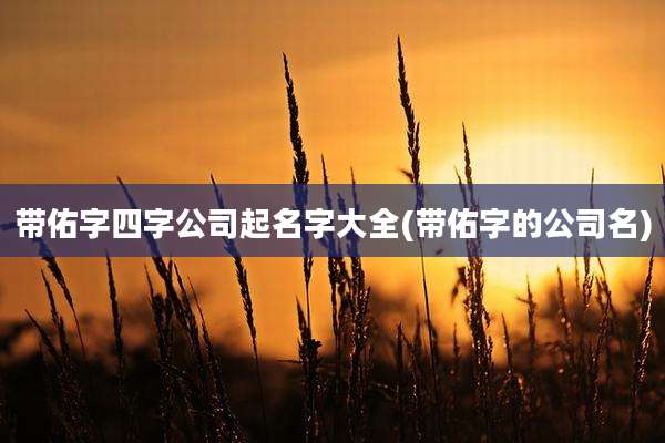 带佑字四字公司起名字大全(带佑字的公司名)