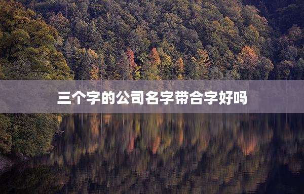 三个字的公司名字带合字好吗