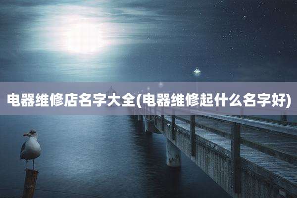电器维修店名字大全(电器维修起什么名字好)