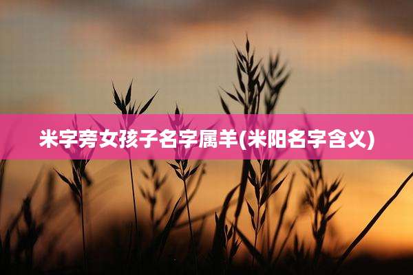 米字旁女孩子名字属羊(米阳名字含义)