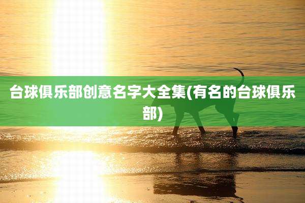 台球俱乐部创意名字大全集(有名的台球俱乐部)