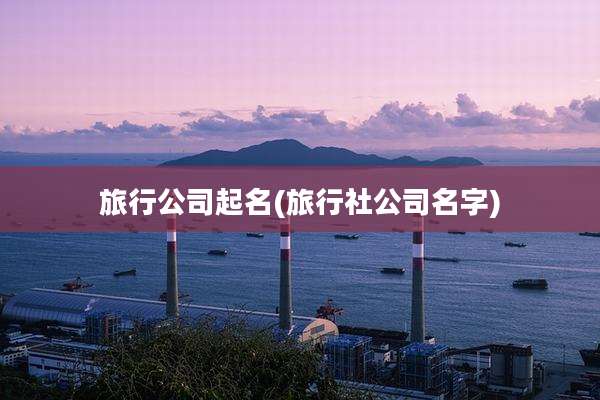 旅行公司起名(旅行社公司名字)