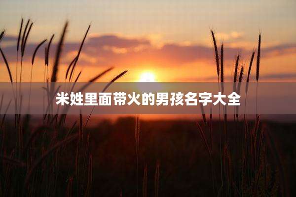 米姓里面带火的男孩名字大全