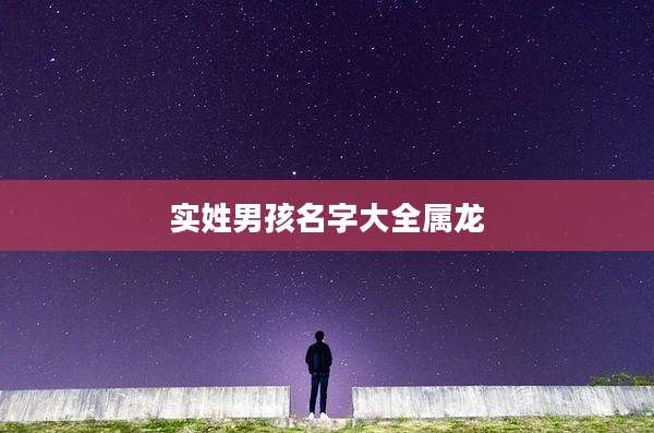 实姓男孩名字大全属龙