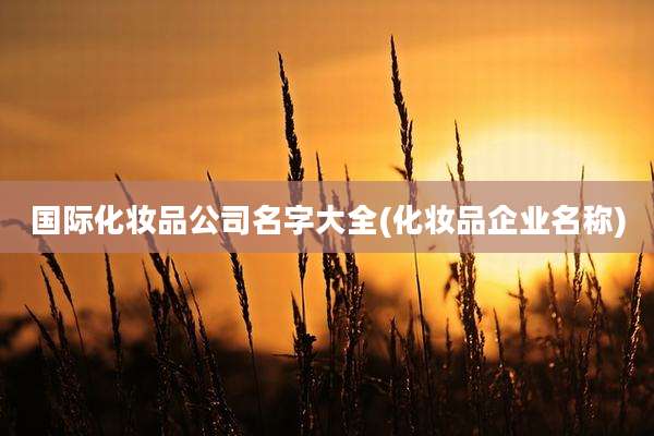 国际化妆品公司名字大全(化妆品企业名称)