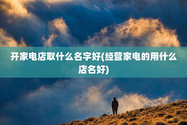 开家电店取什么名字好(经营家电的用什么店名好)