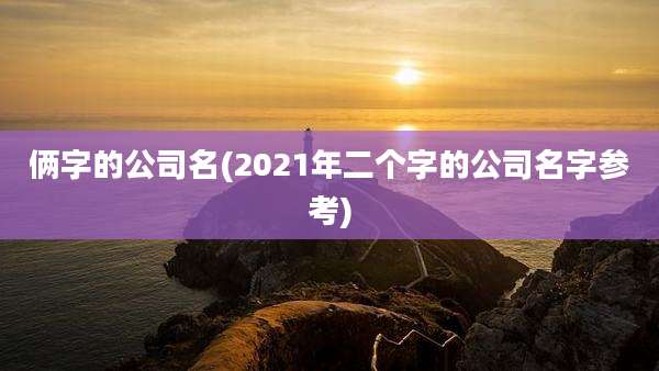 俩字的公司名(2021年二个字的公司名字参考)