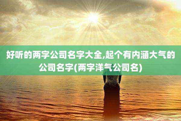 好听的两字公司名字大全,起个有内涵大气的公司名字(两字洋气公司名)
