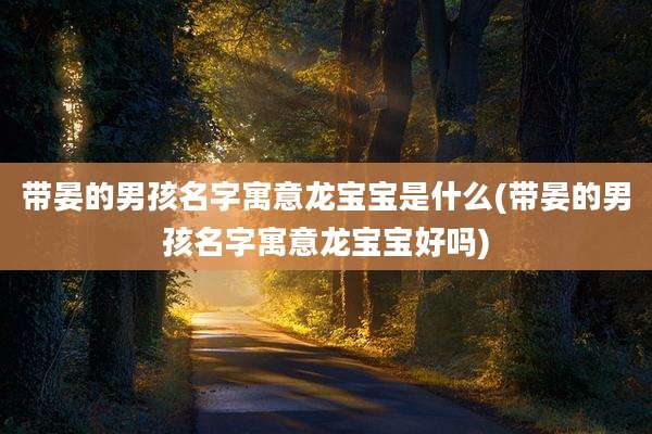 带晏的男孩名字寓意龙宝宝是什么(带晏的男孩名字寓意龙宝宝好吗)