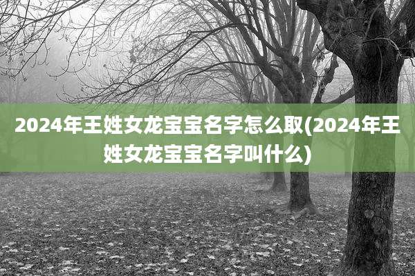 2024年王姓女龙宝宝名字怎么取(2024年王姓女龙宝宝名字叫什么)