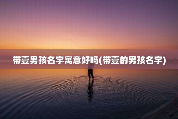 带壹男孩名字寓意好吗(带壹的男孩名字)