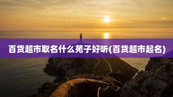 百货超市取名什么苑子好听(百货超市起名)