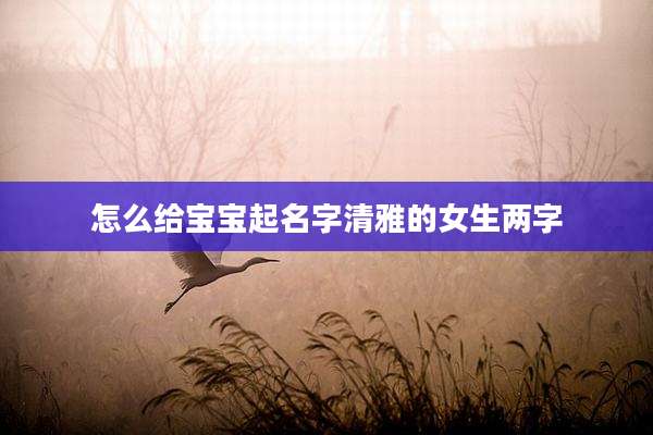 怎么给宝宝起名字清雅的女生两字