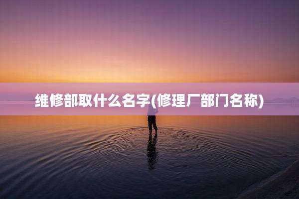 维修部取什么名字(修理厂部门名称)