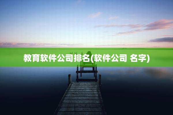 教育软件公司排名(软件公司 名字)