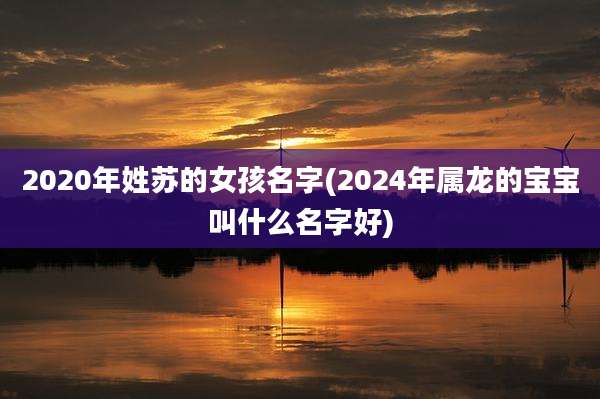 2020年姓苏的女孩名字(2024年属龙的宝宝叫什么名字好)