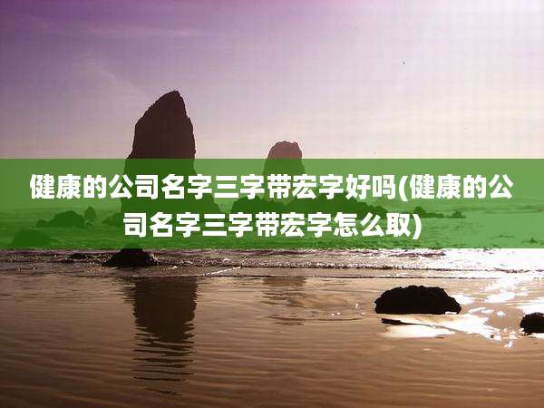 健康的公司名字三字带宏字好吗(健康的公司名字三字带宏字怎么取)